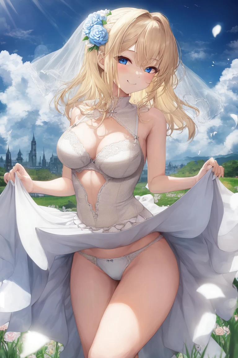 [Holara] Flower field Wedding dress Dress Small breasts Lifting up skirt [Illustration]